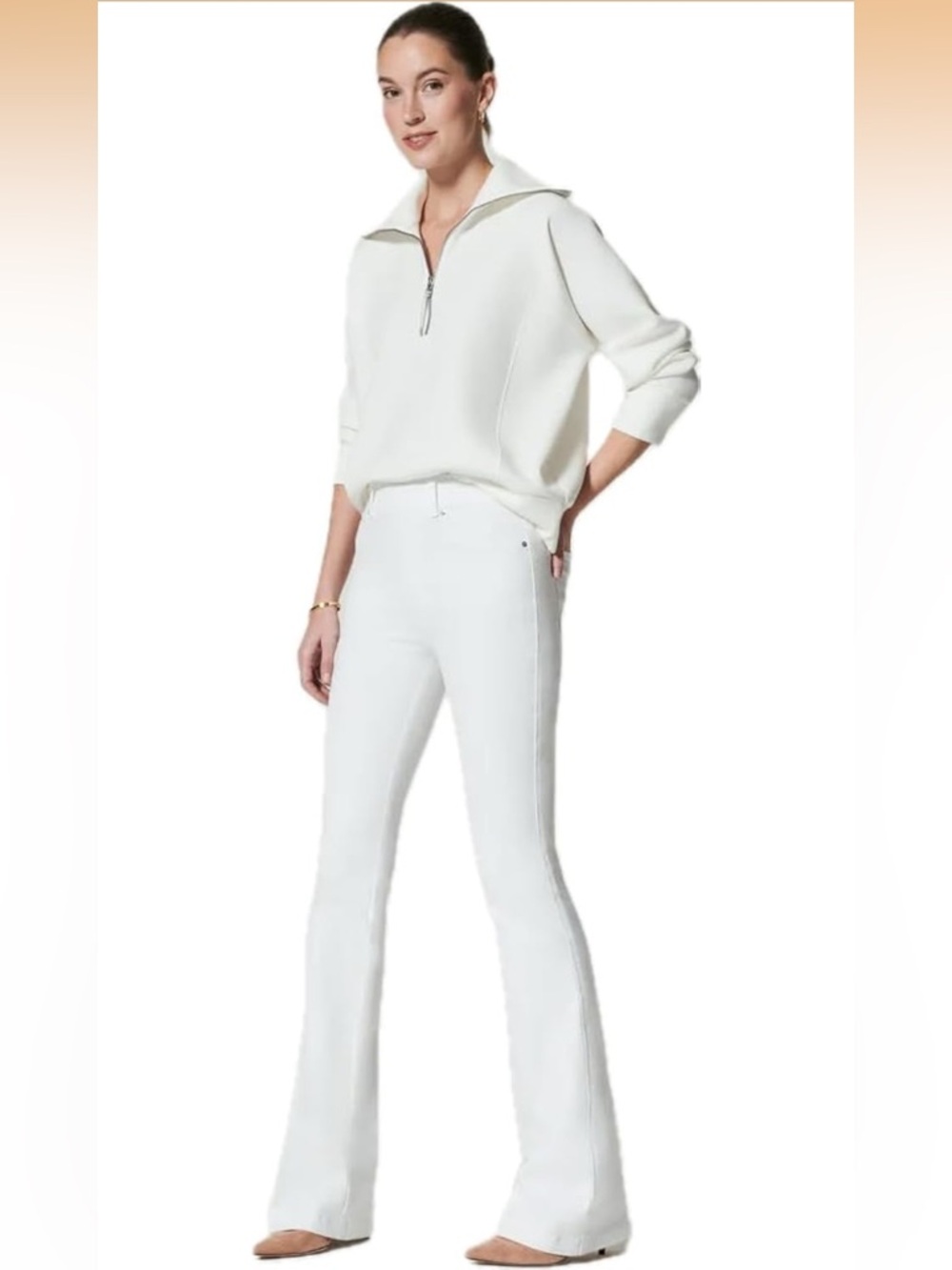 SPANX white flare jeans